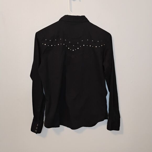 Wrangler Snap Button Studded Slick Cowgirl Western Line Dance Rodeo Women's S - Picture 3 of 12